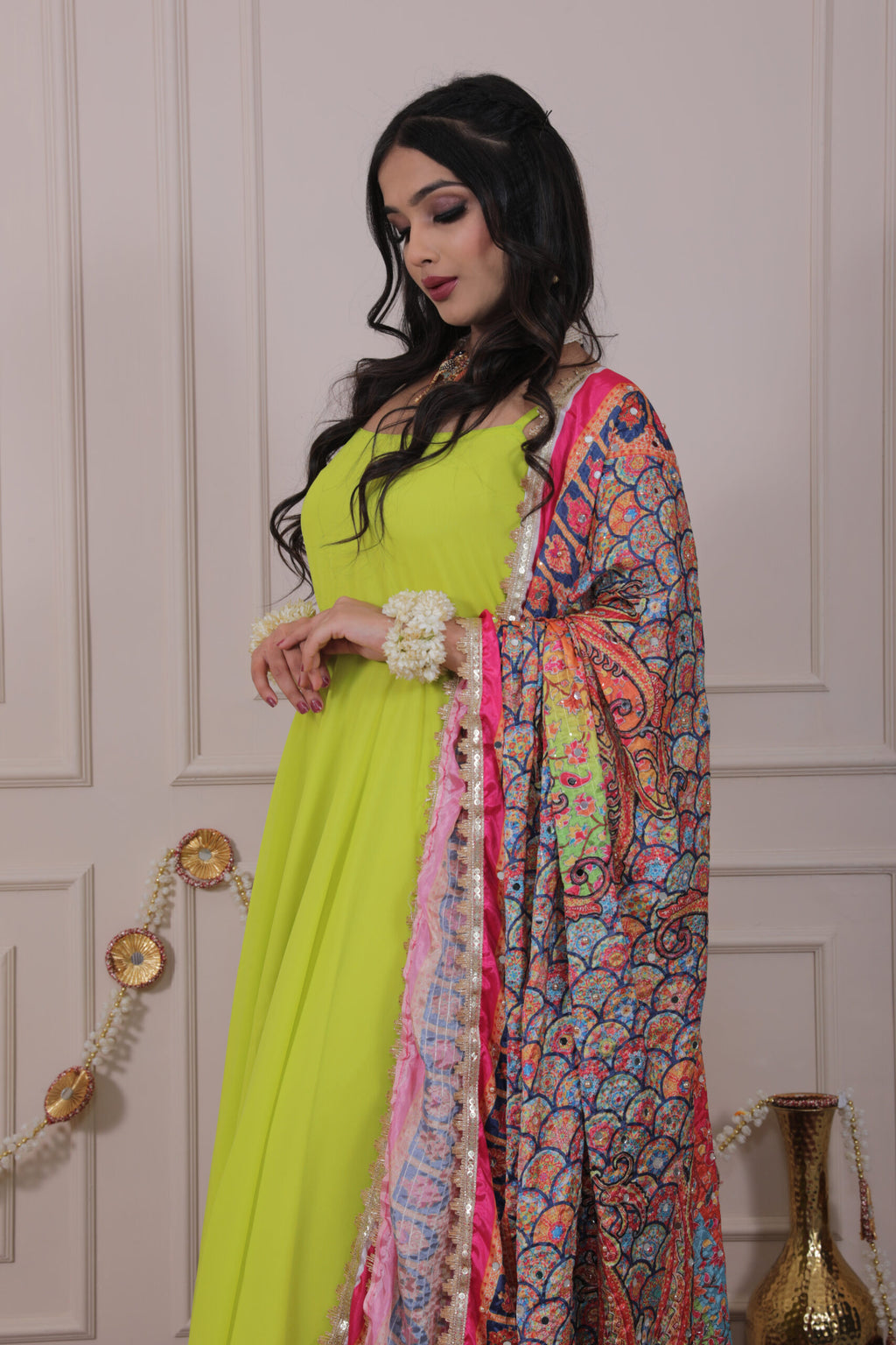 Luminous Green Anarkali Suit