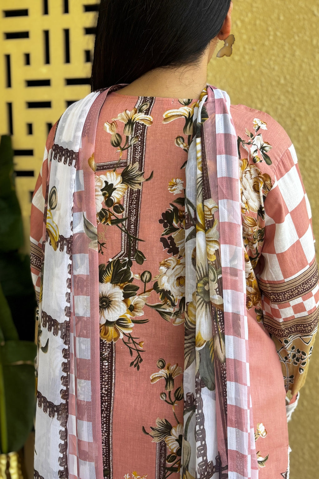 Arezia Peach Lawn Kurta with Farshi Salwar Set