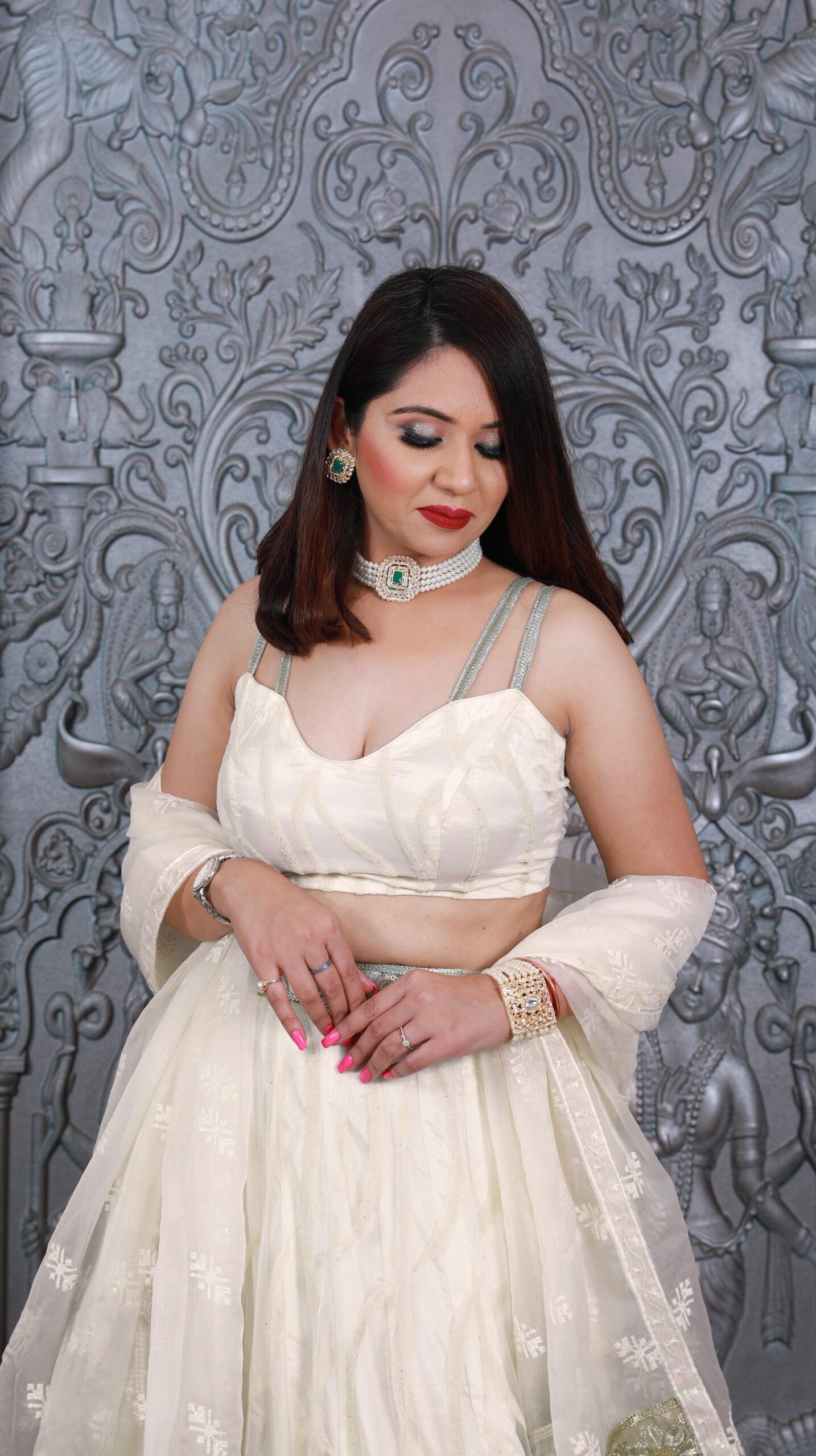 Creamy Opulence Beaded Lehenga