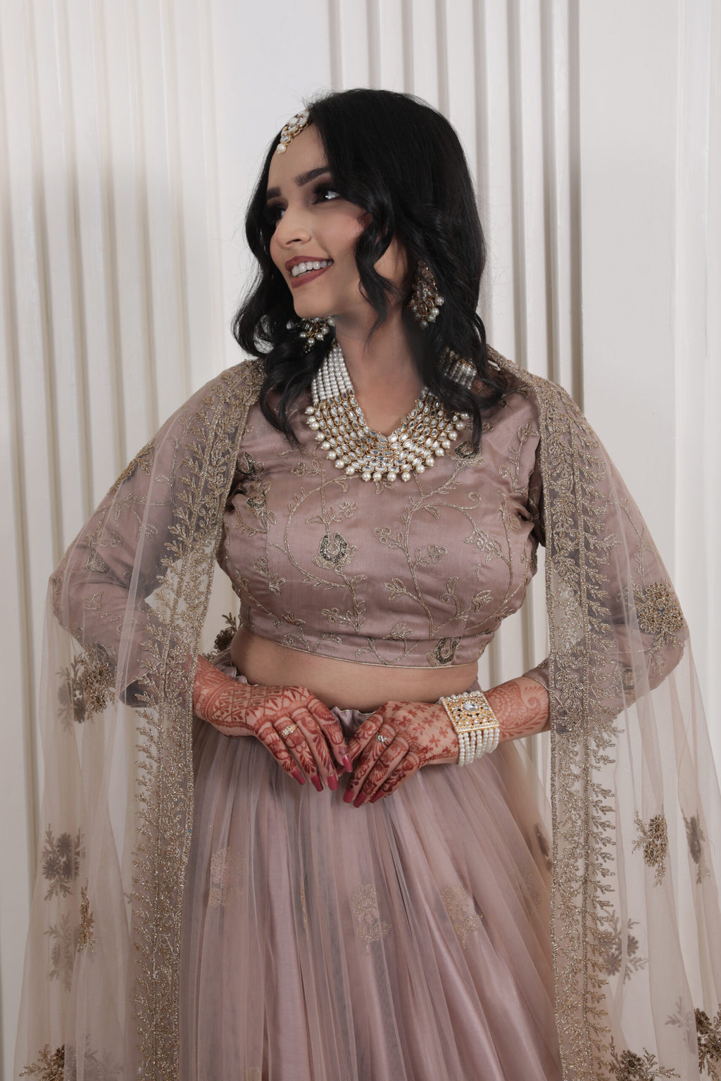 Golden Brown Elegance Lehenga