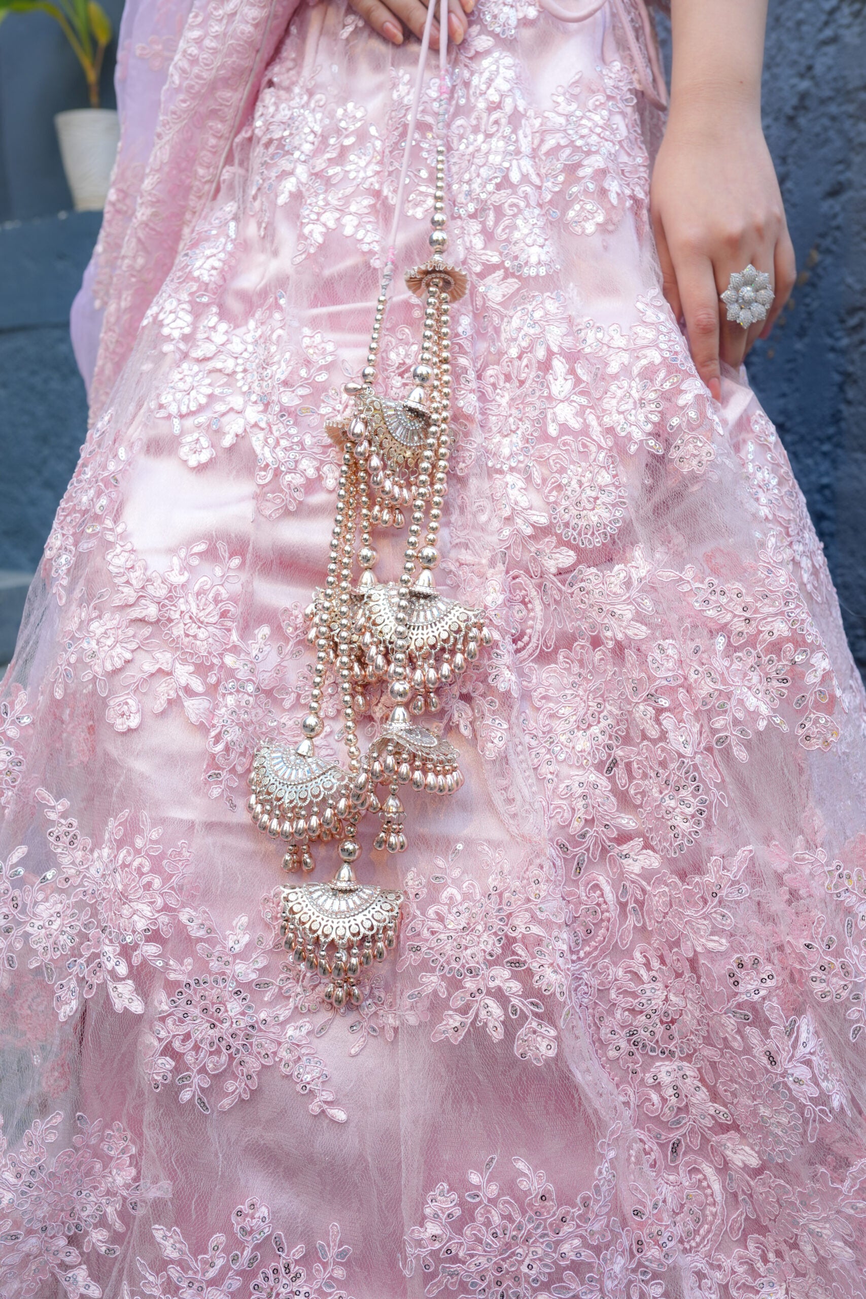 Blush Royale – Baby Pink Net Embellished Lehenga Set