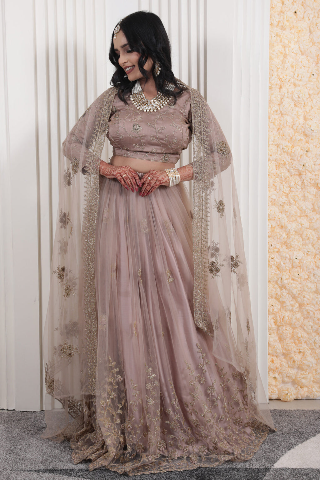 Golden Brown Elegance Lehenga