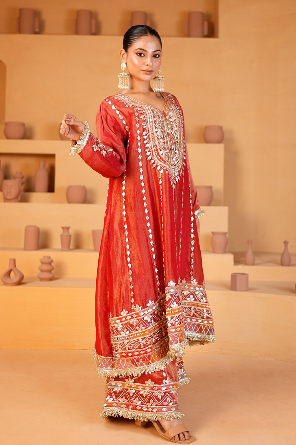 Surkh Nazakat Sharara Set