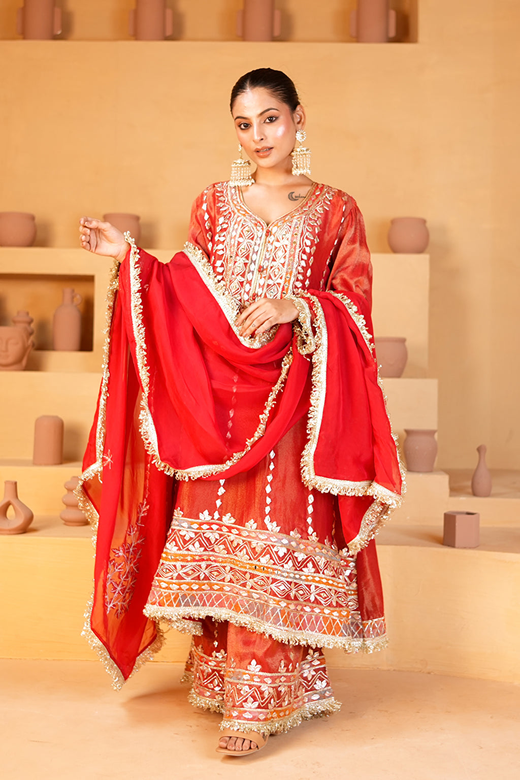 Surkh Nazakat Sharara Set