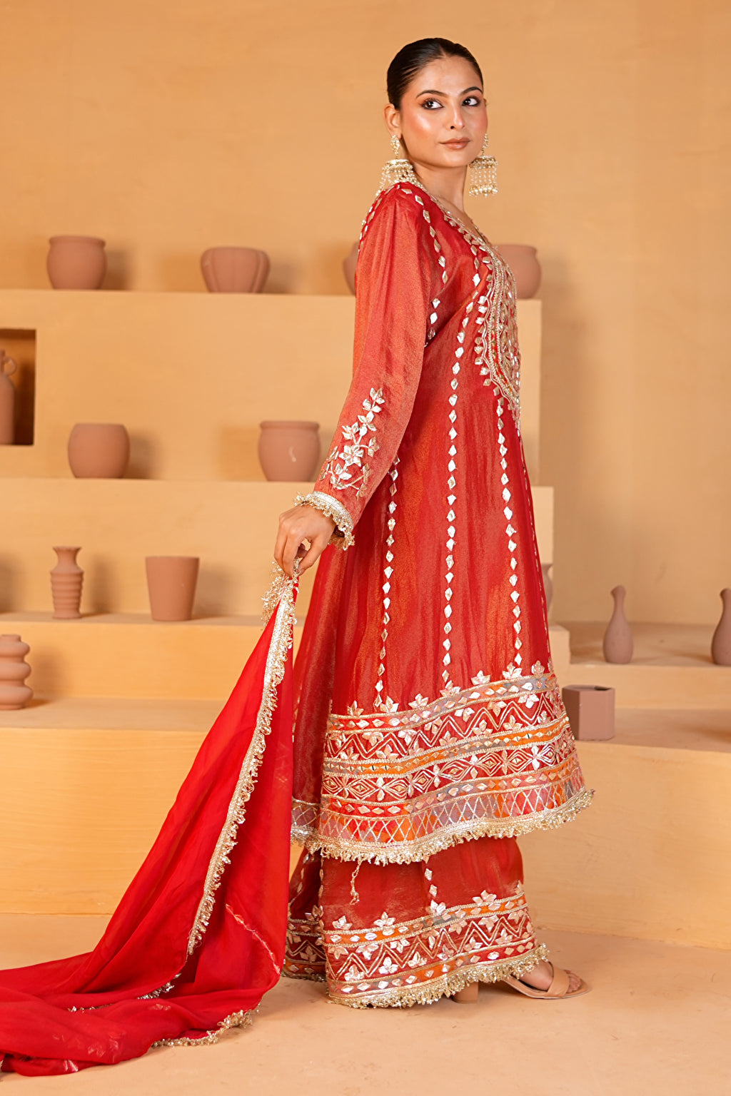 Surkh Nazakat Sharara Set