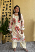 Arezia Cream Lawn Kurta with Farshi Salwar Set