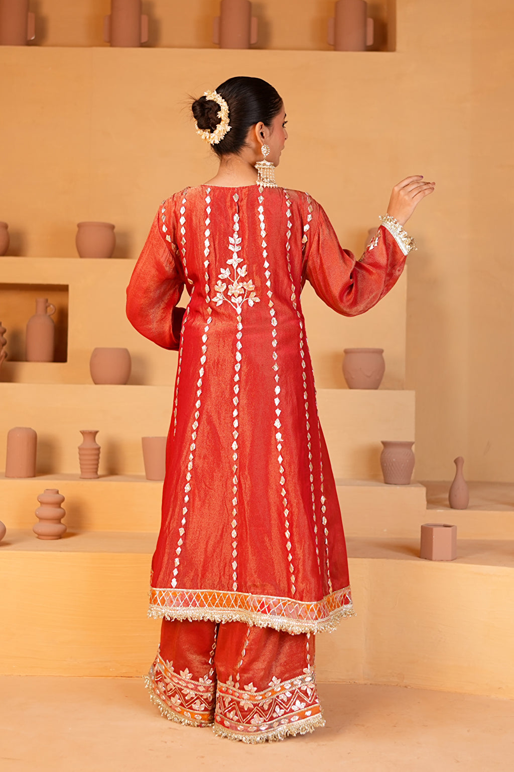 Surkh Nazakat Sharara Set