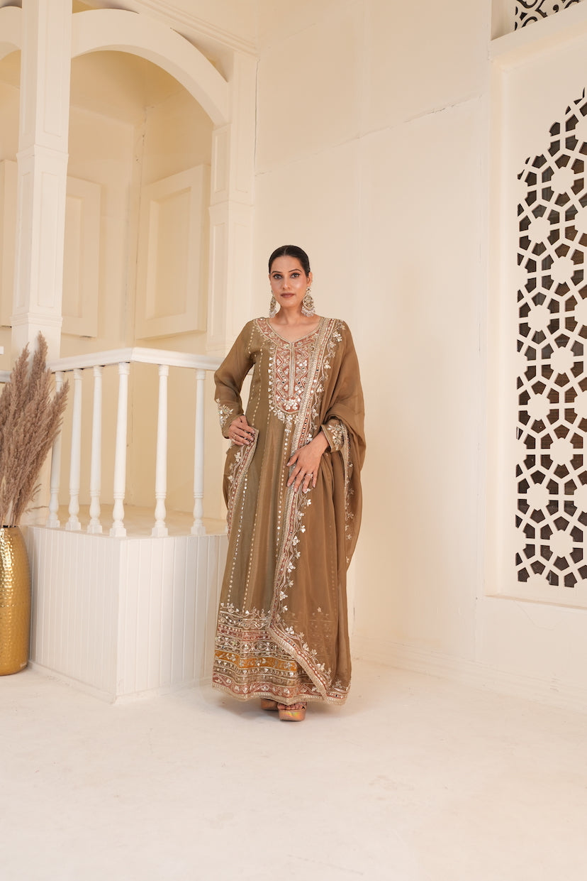 Noor-e-Zaitoon Anarkali Set