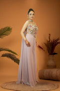 Mauve Corset Top Plazzo set