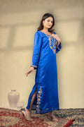 Imperial Blue Embroidered Mughal Kaftan
