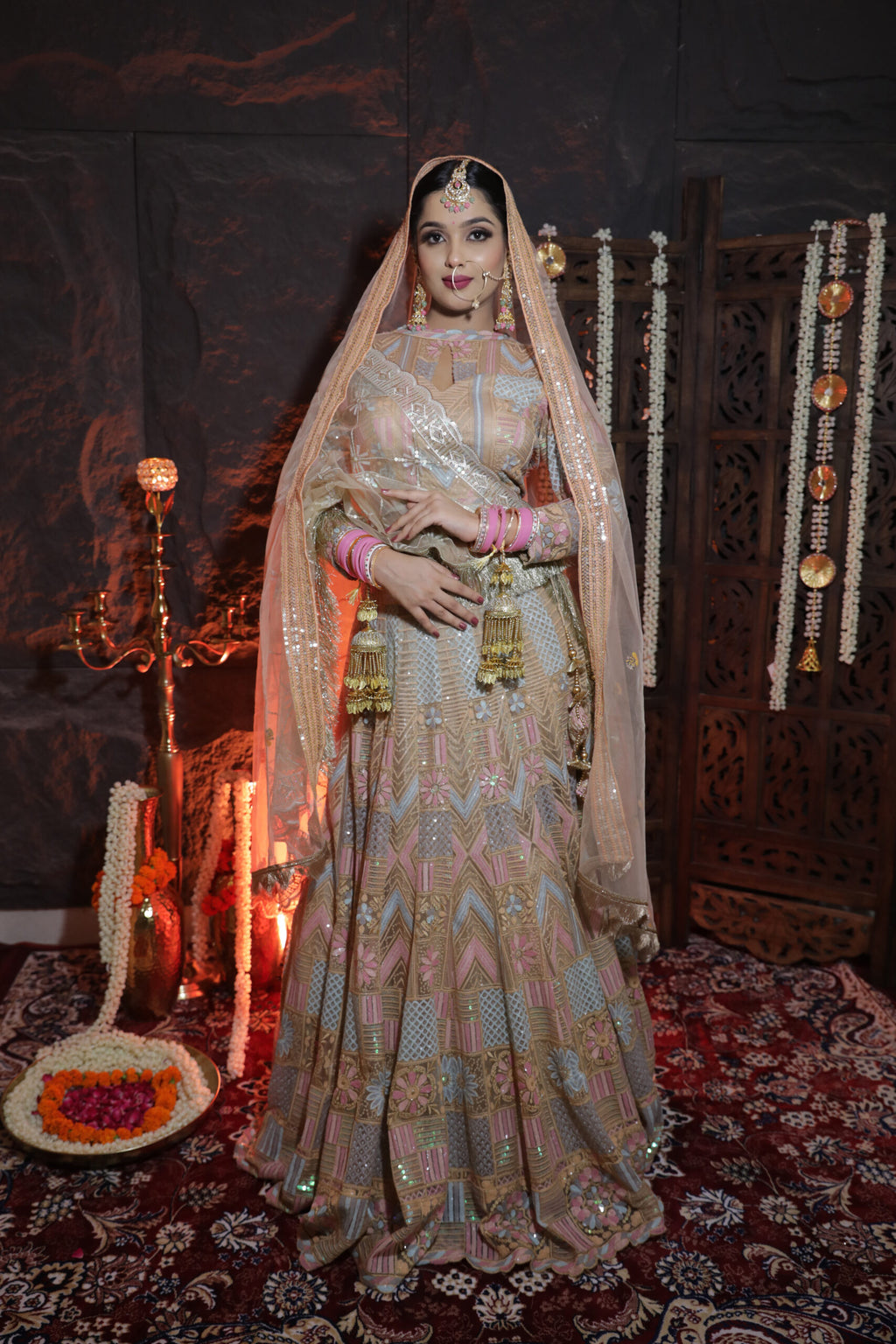Pastel Royal Peach lehenga