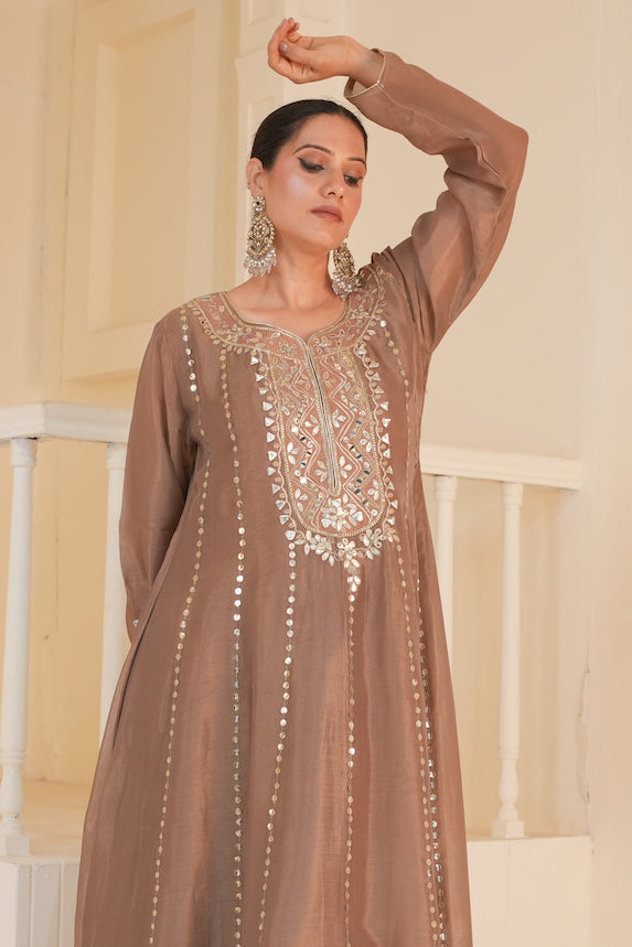 Mocha Noor Anarkali Set