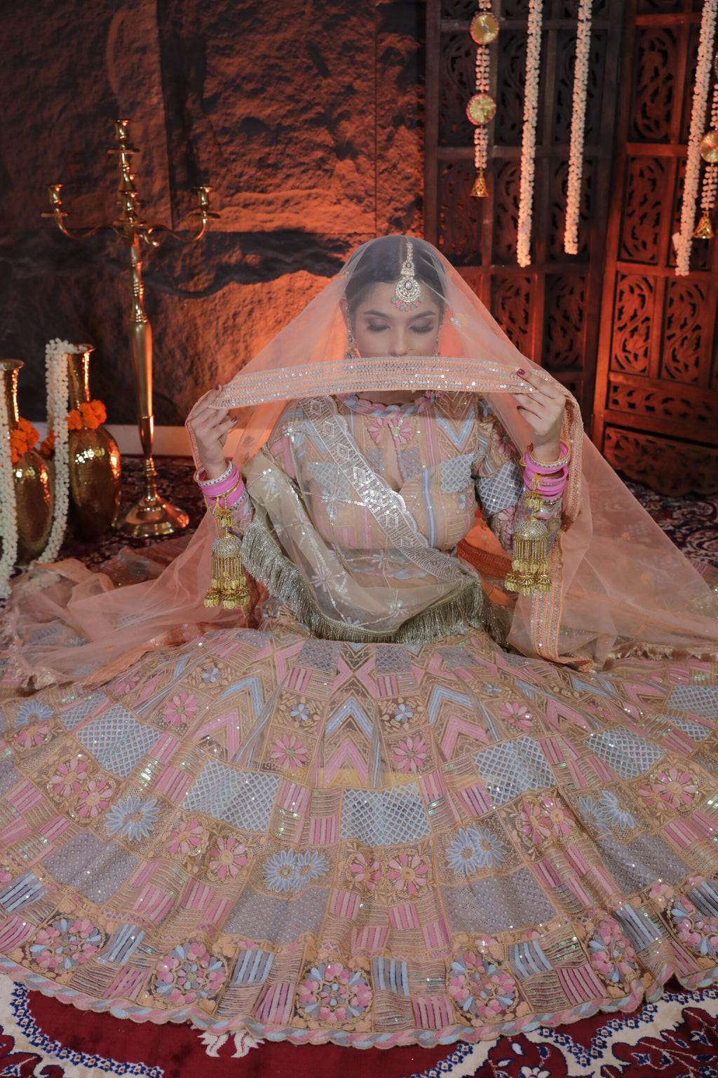 Pastel Royal Peach lehenga