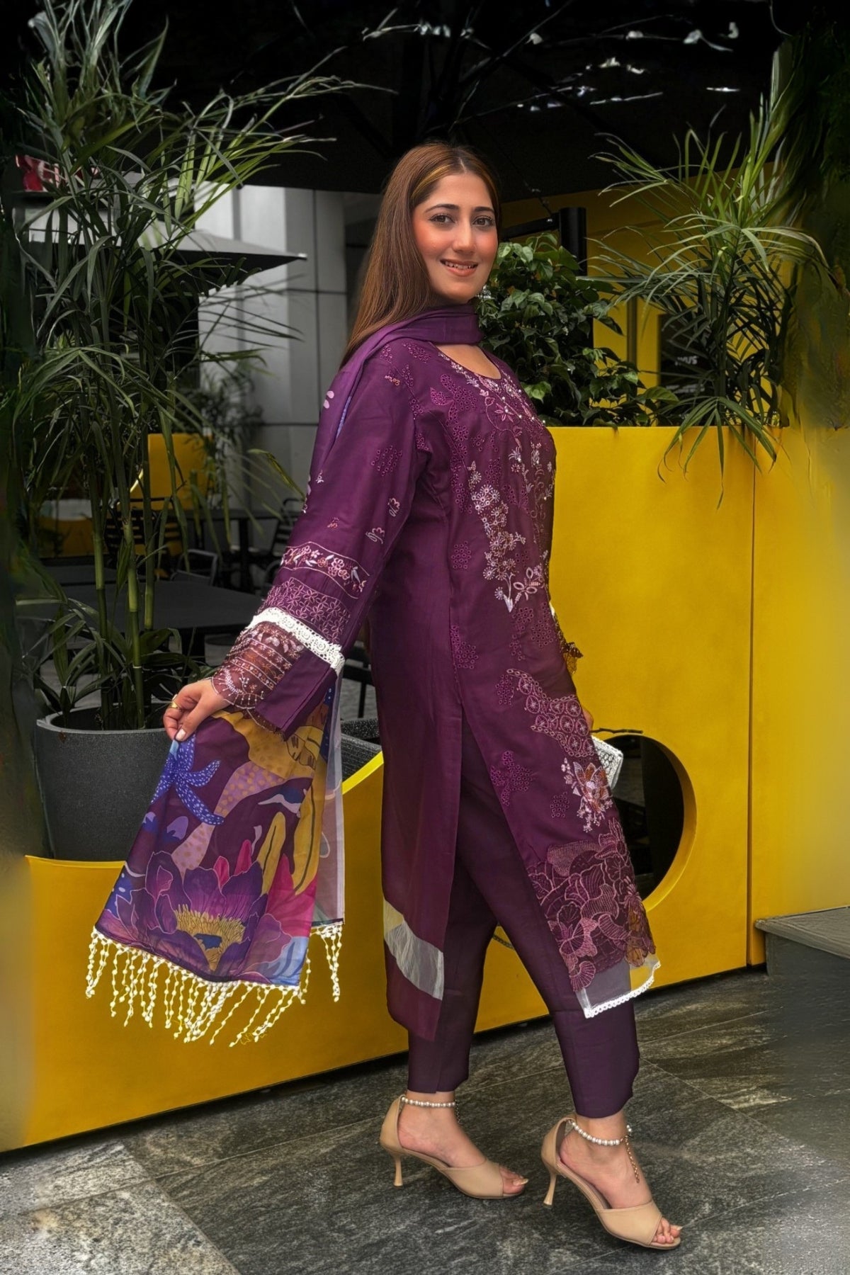 Gulrukh - Minty Jamun Lawn Suit Set