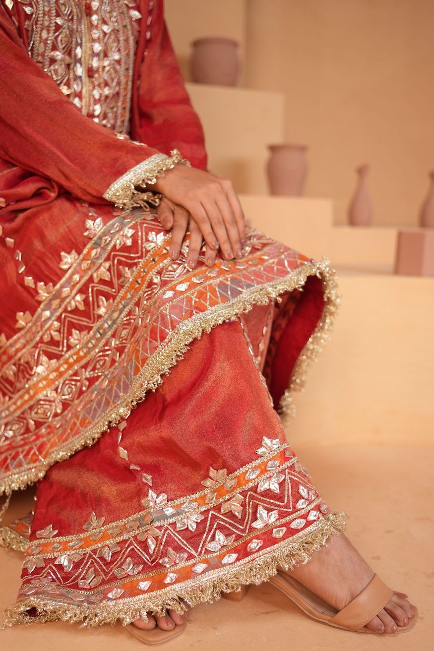 Surkh Nazakat Sharara Set