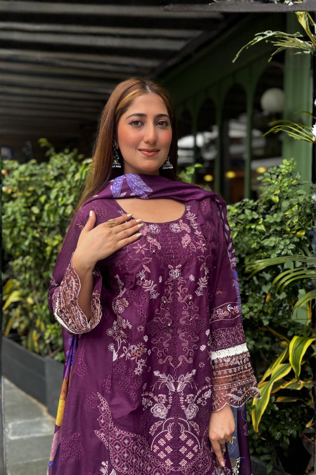 Gulrukh - Minty Jamun Lawn Suit Set
