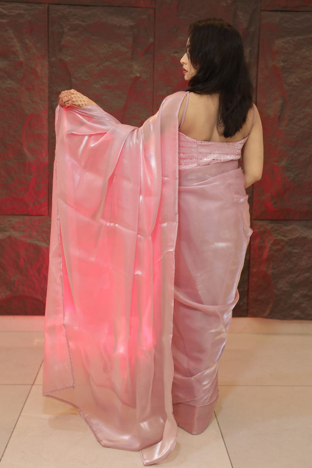 Blushing Elegance Jimmy Choo Saree