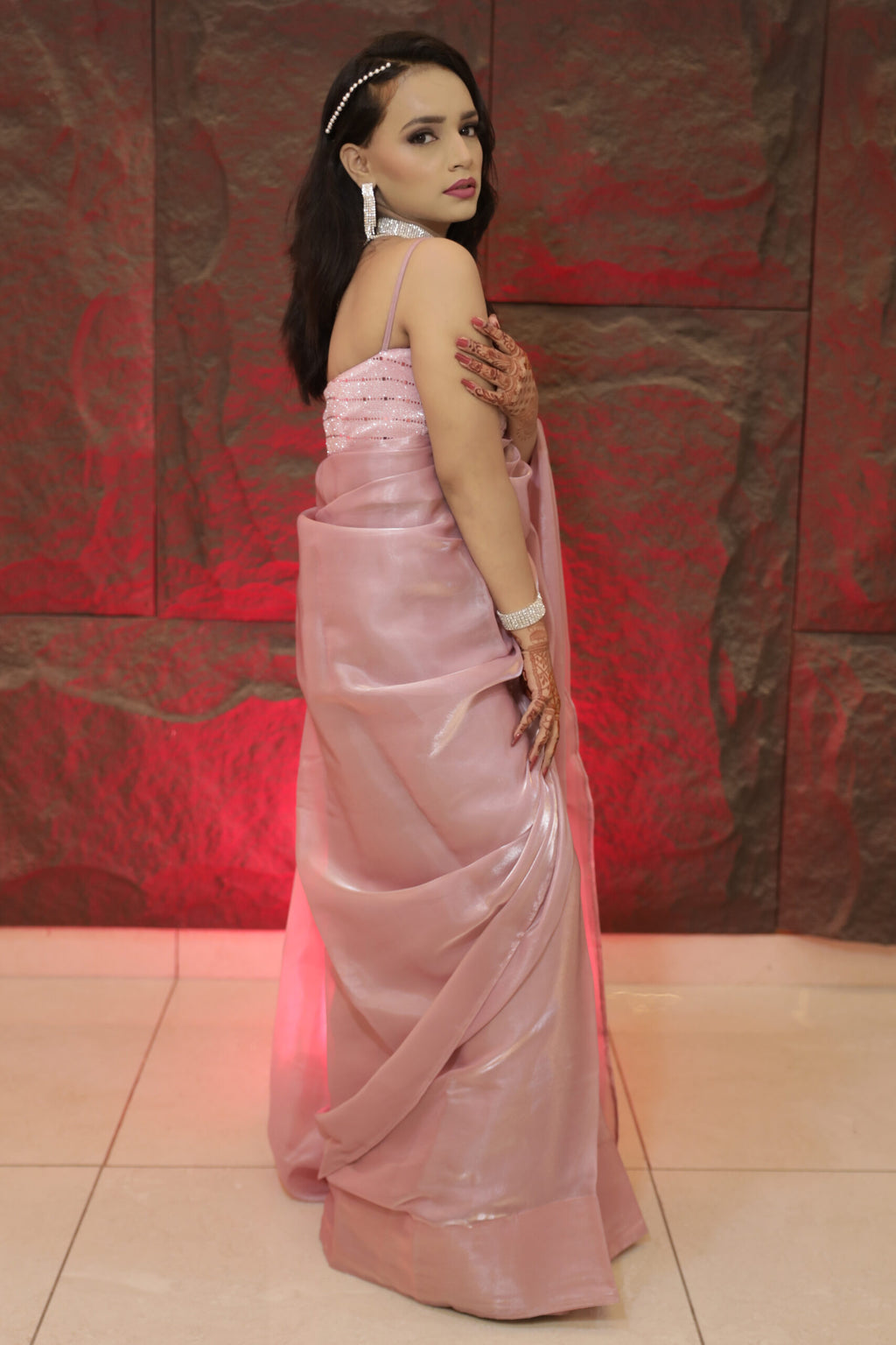 Blushing Elegance Jimmy Choo Saree