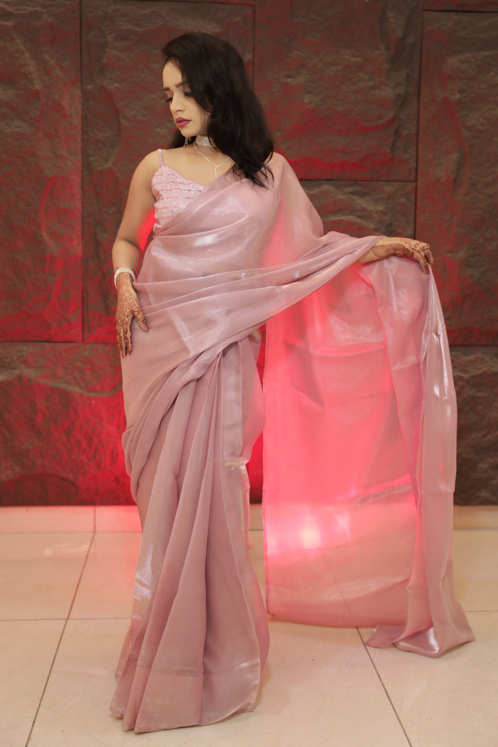 Blushing Elegance Jimmy Choo Saree