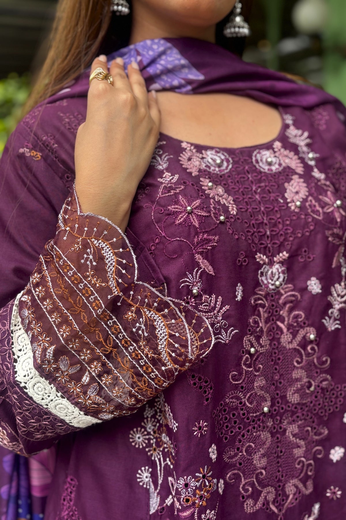 Gulrukh - Minty Jamun Lawn Suit Set