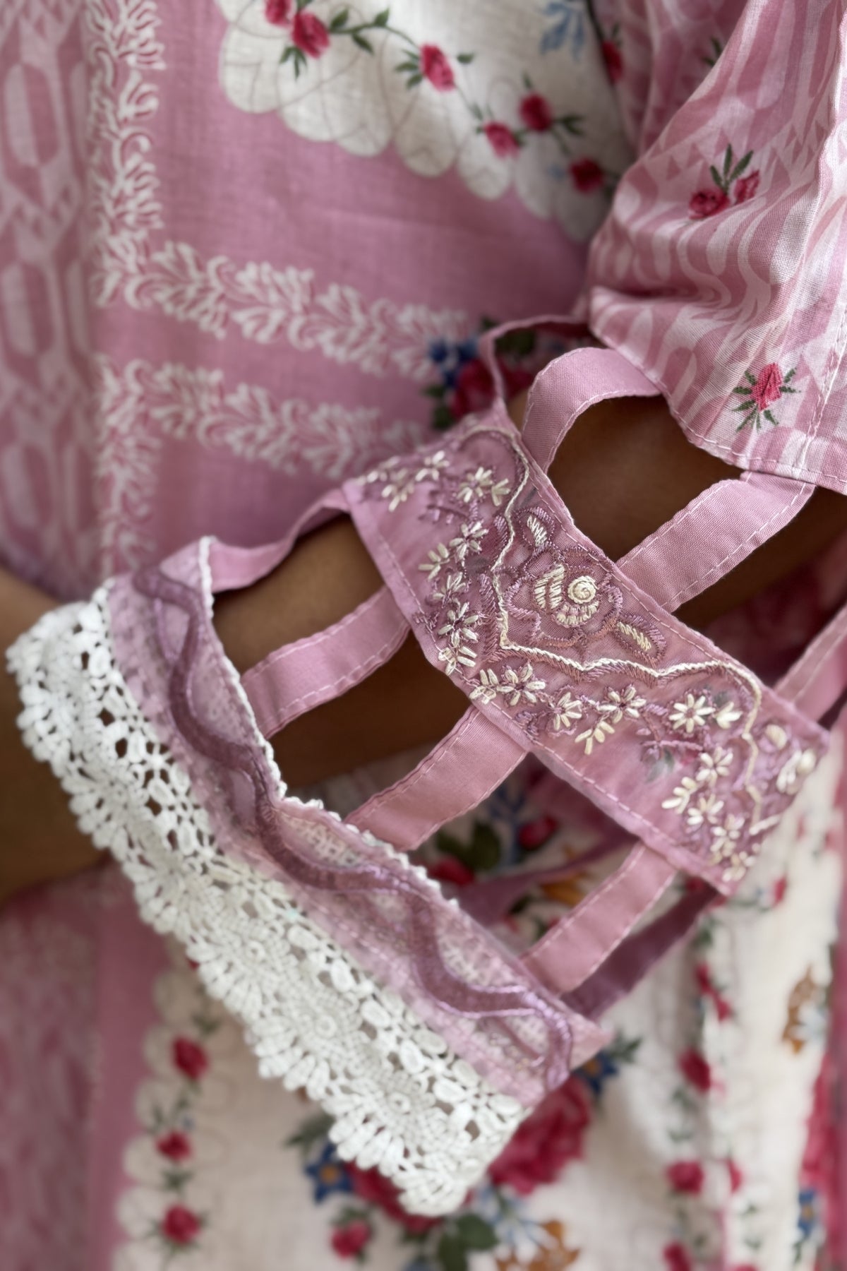 Arezia Blush Pink Lawn Kurta with Farshi Salwar Set