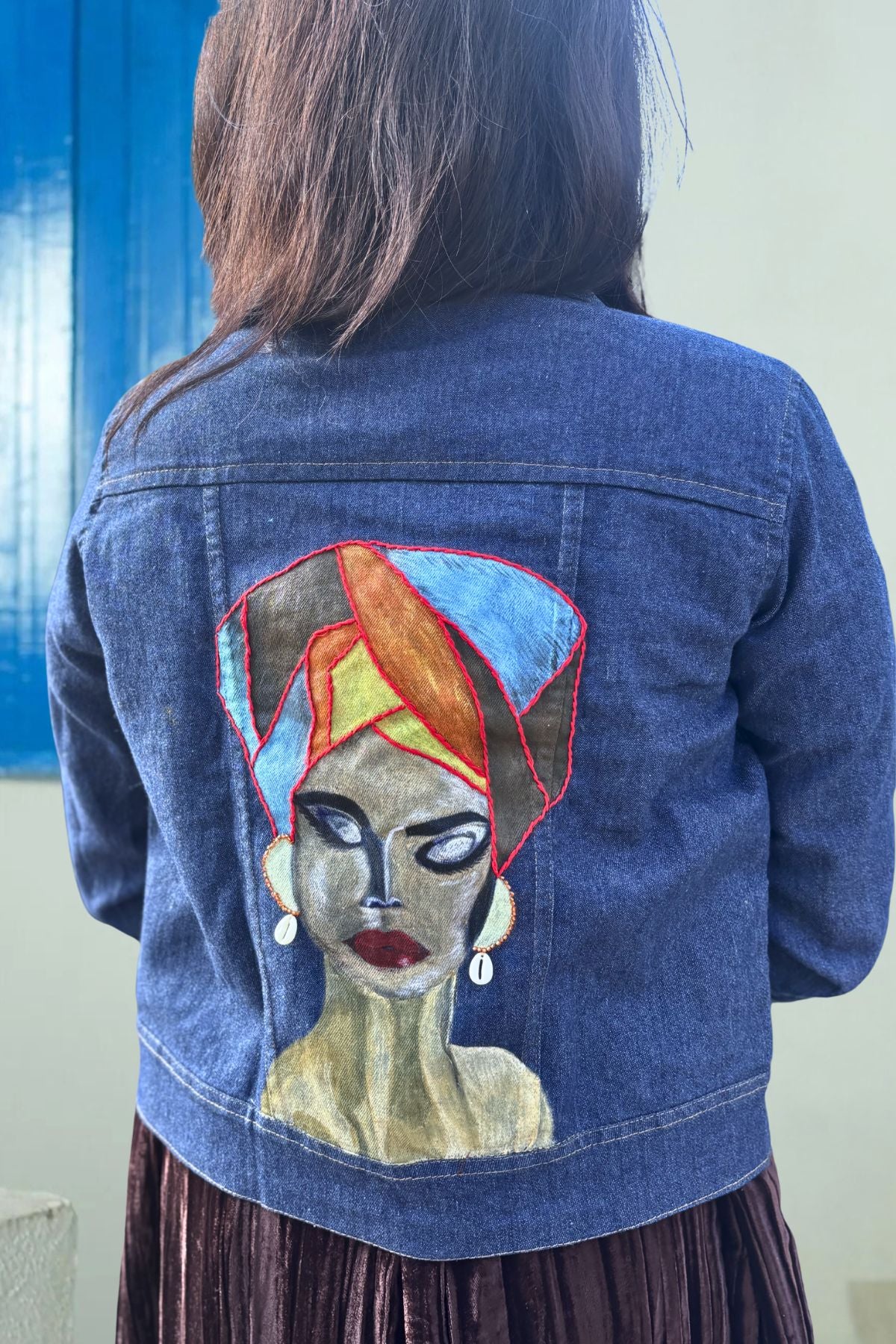 Face Art Denim Jacket