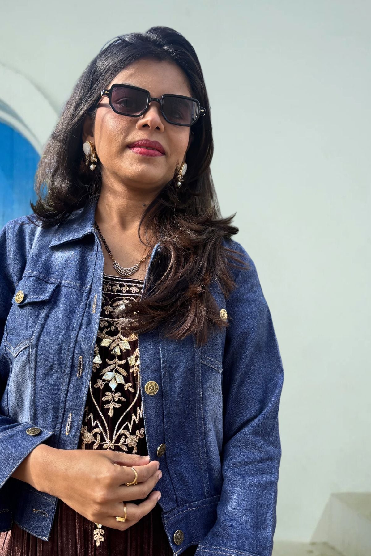 Face Art Denim Jacket