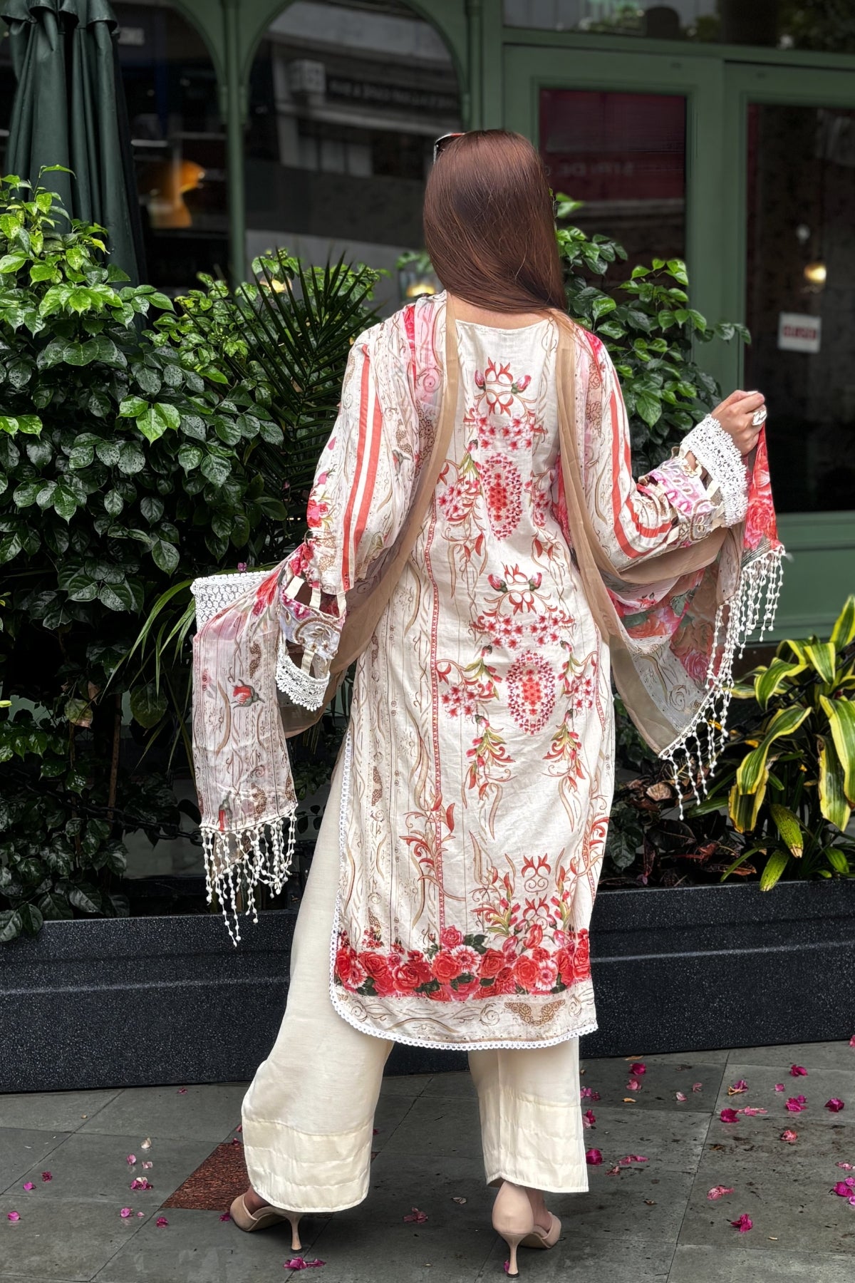 Arezia Cream Lawn Kurta with Farshi Salwar Set