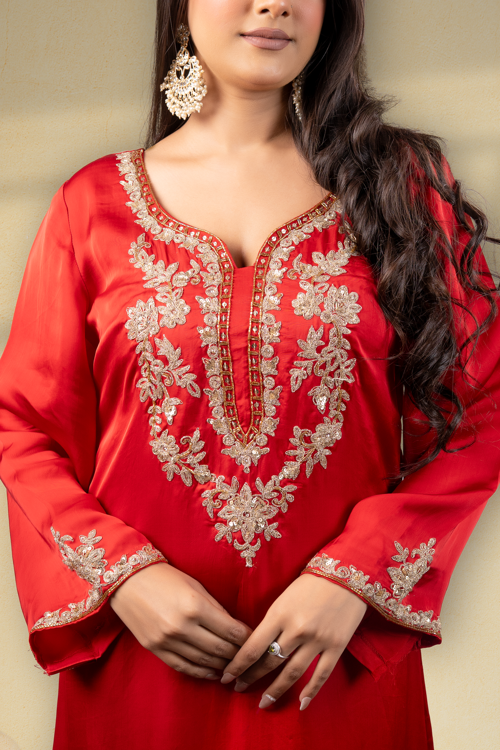 Sindhura Embroidered Mughal Kaftan