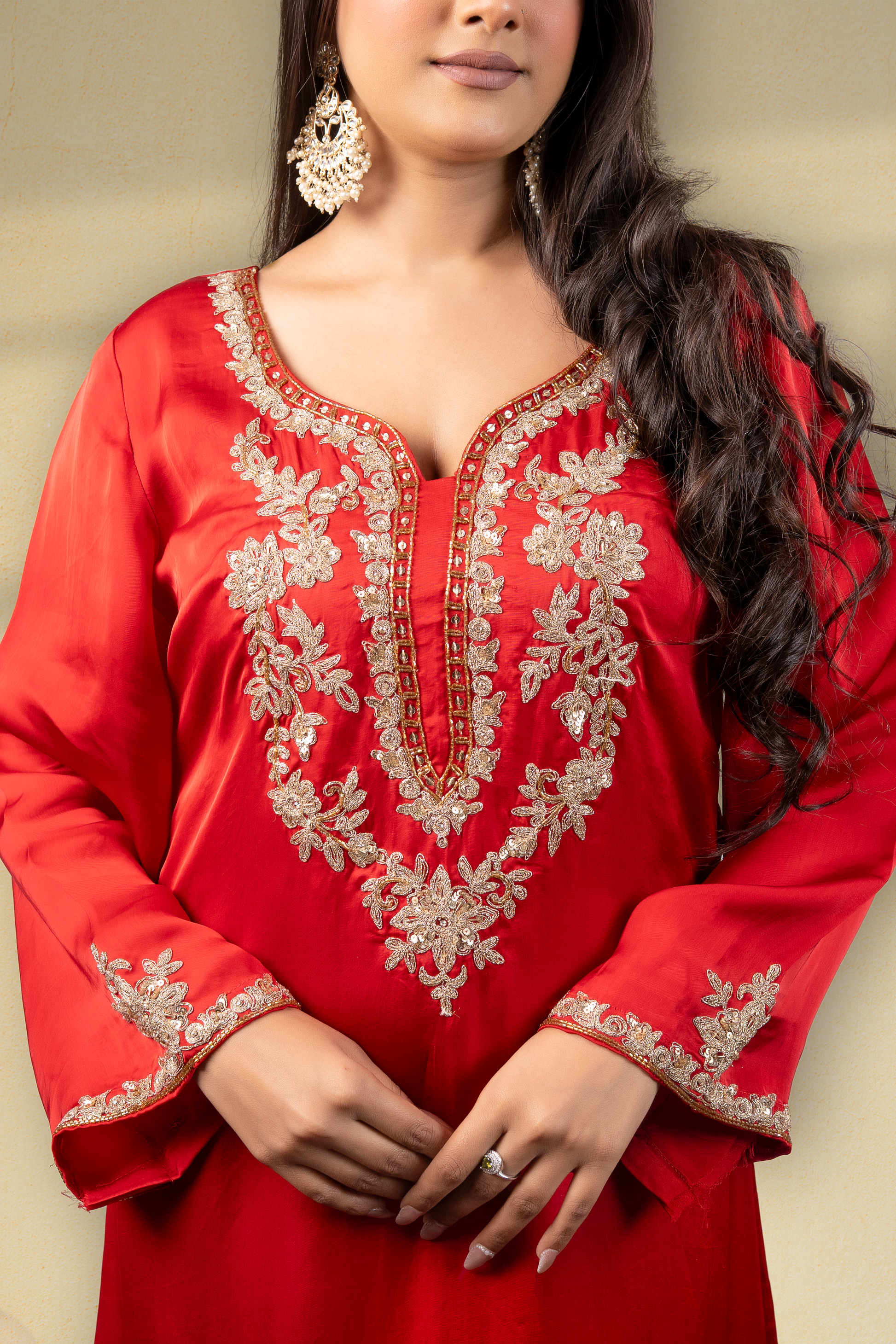 Sindhura Embroidered Mughal Kaftan