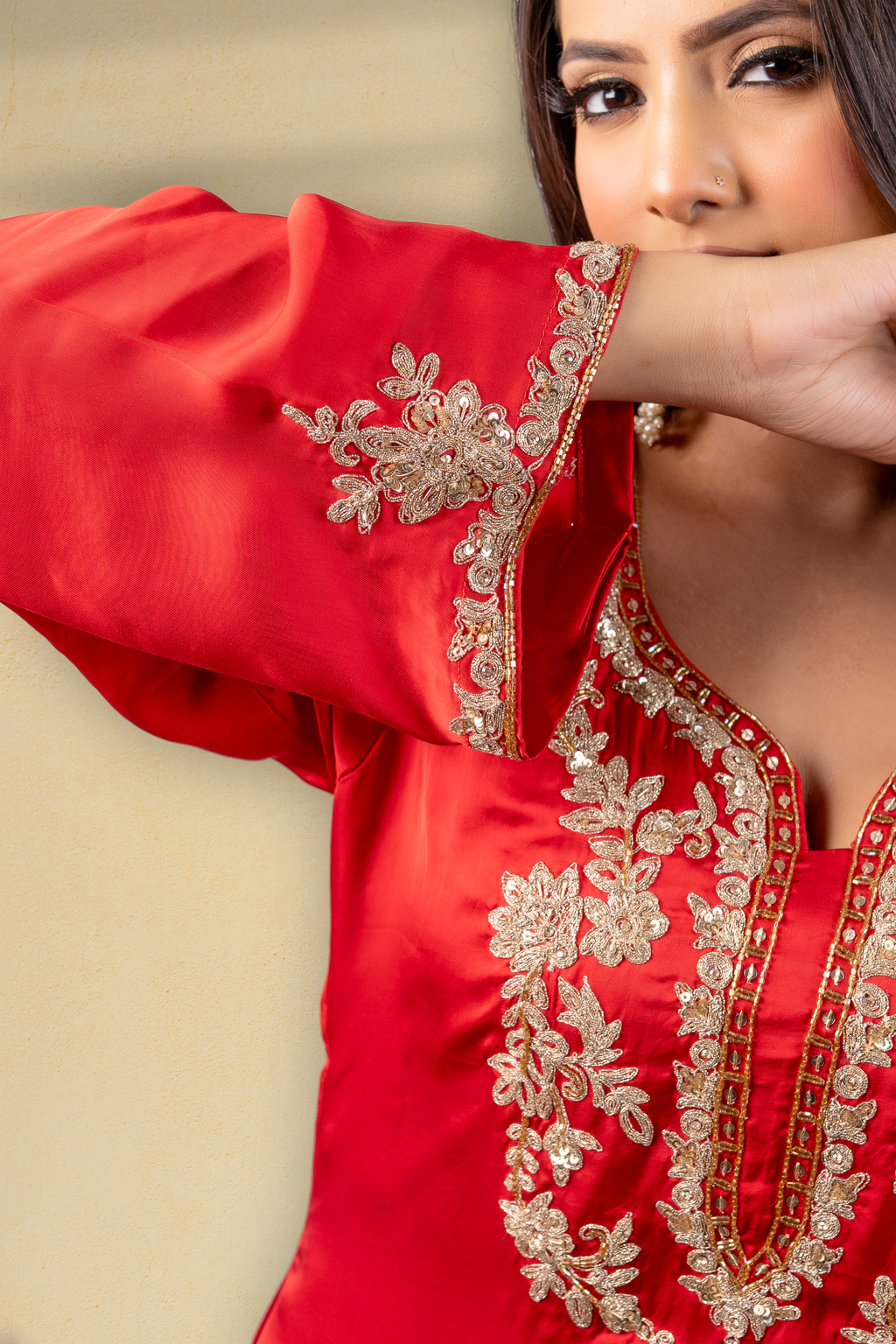 Sindhura Embroidered Mughal Kaftan