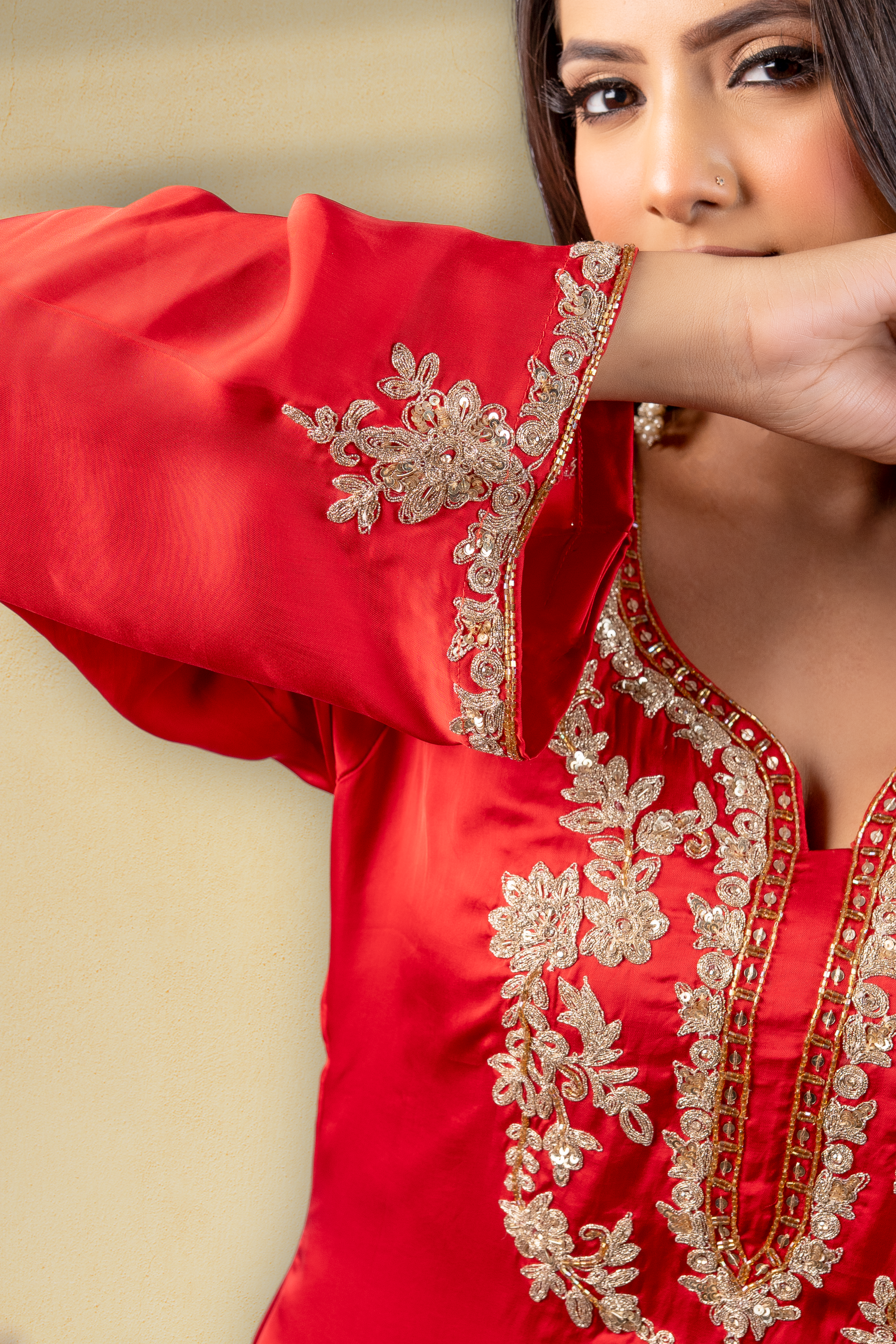 Sindhura Embroidered Mughal Kaftan