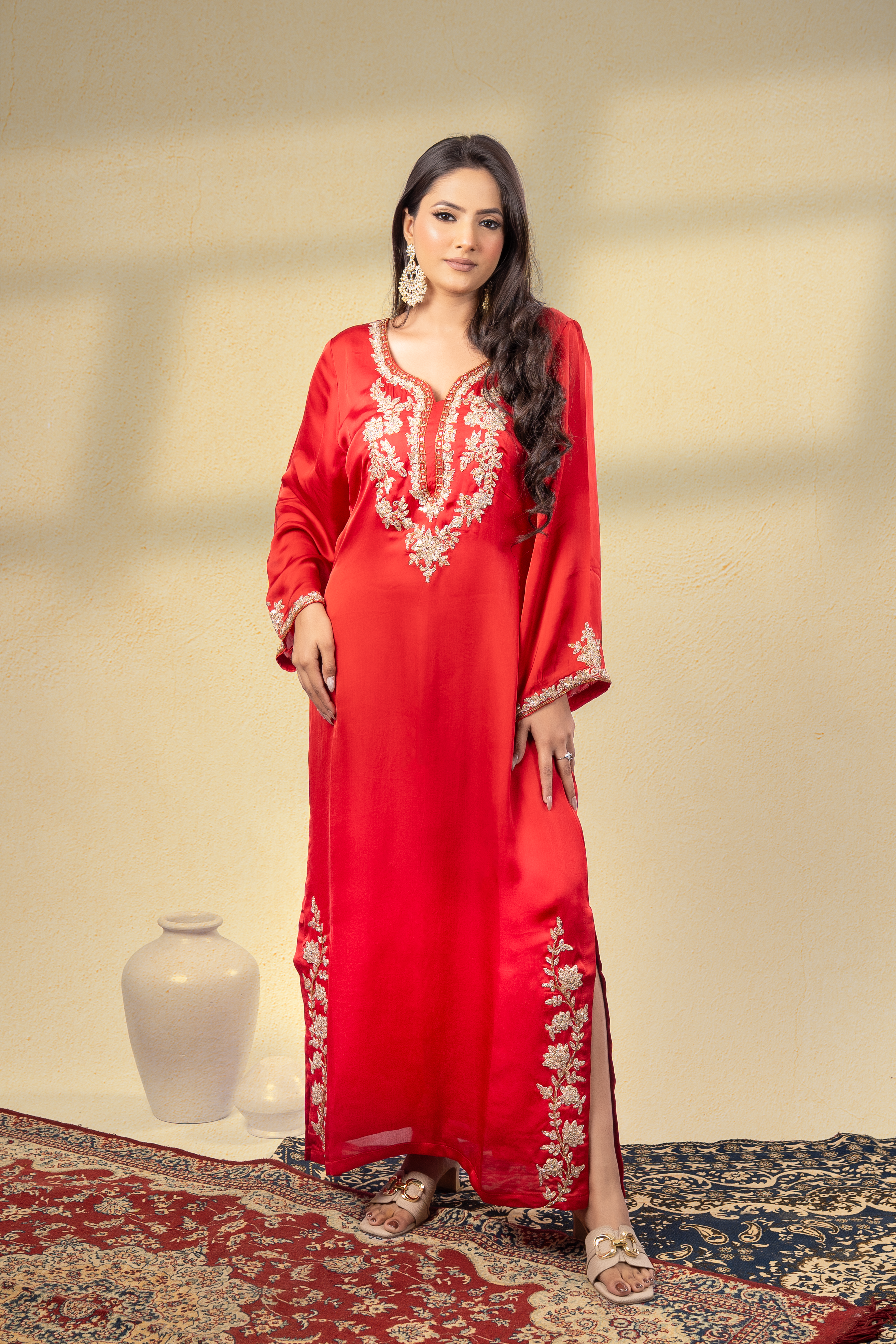 Sindhura Embroidered Mughal Kaftan
