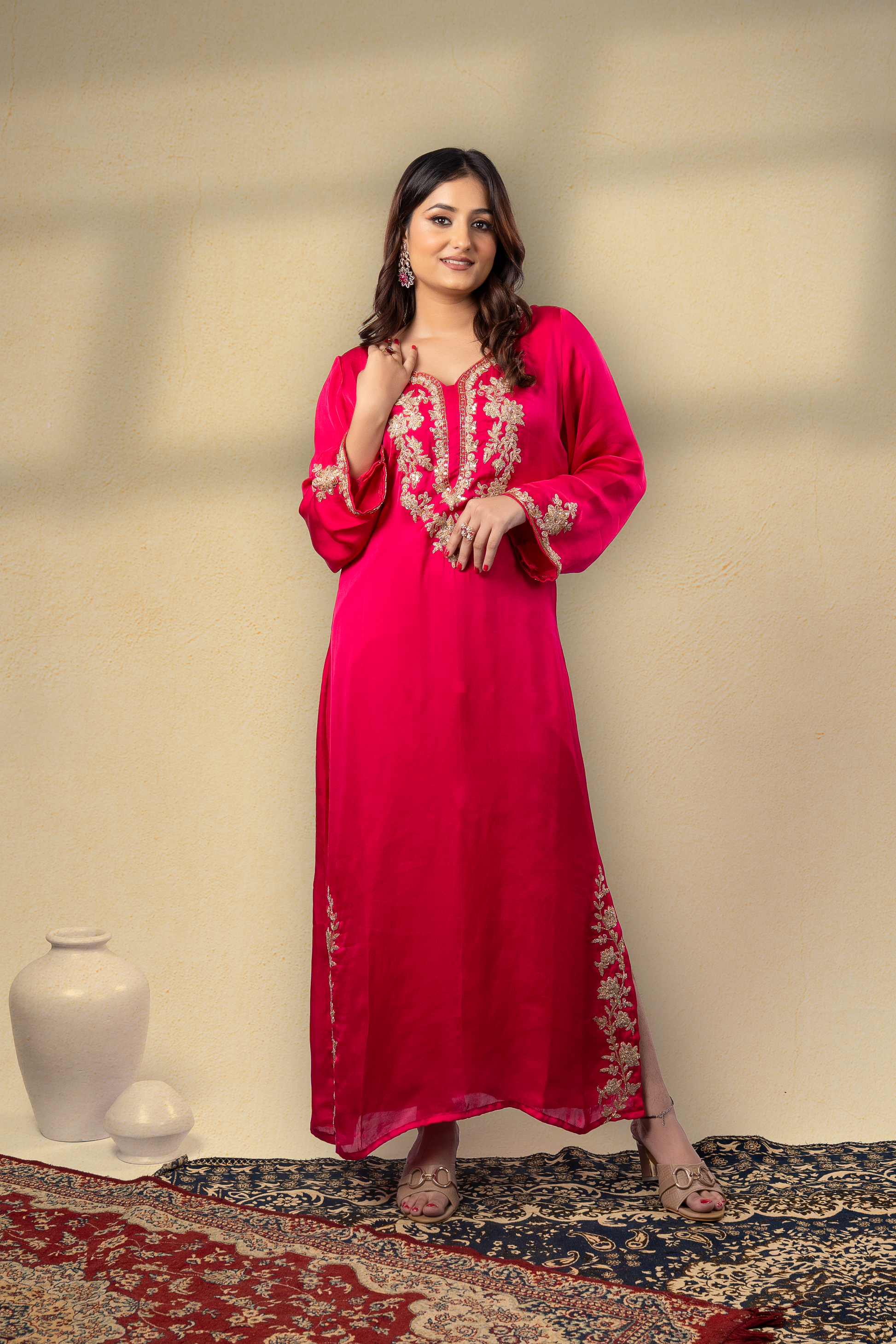 Gulabo Embroidered Mughal Kaftan