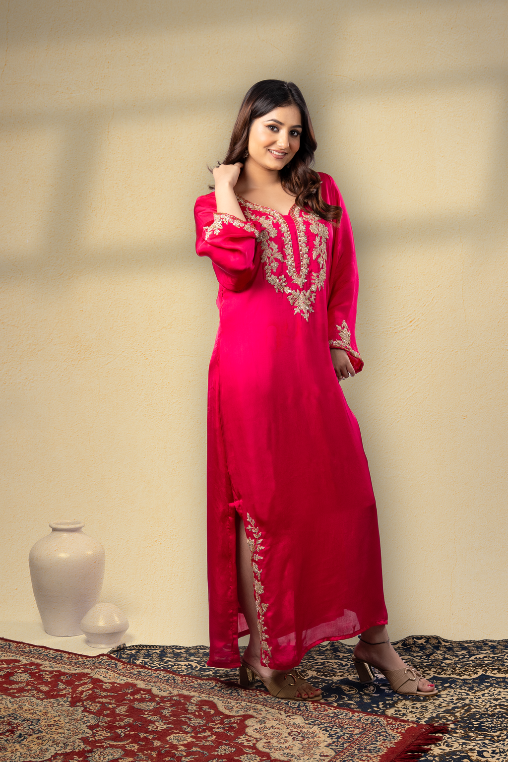 Gulabo Embroidered Mughal Kaftan