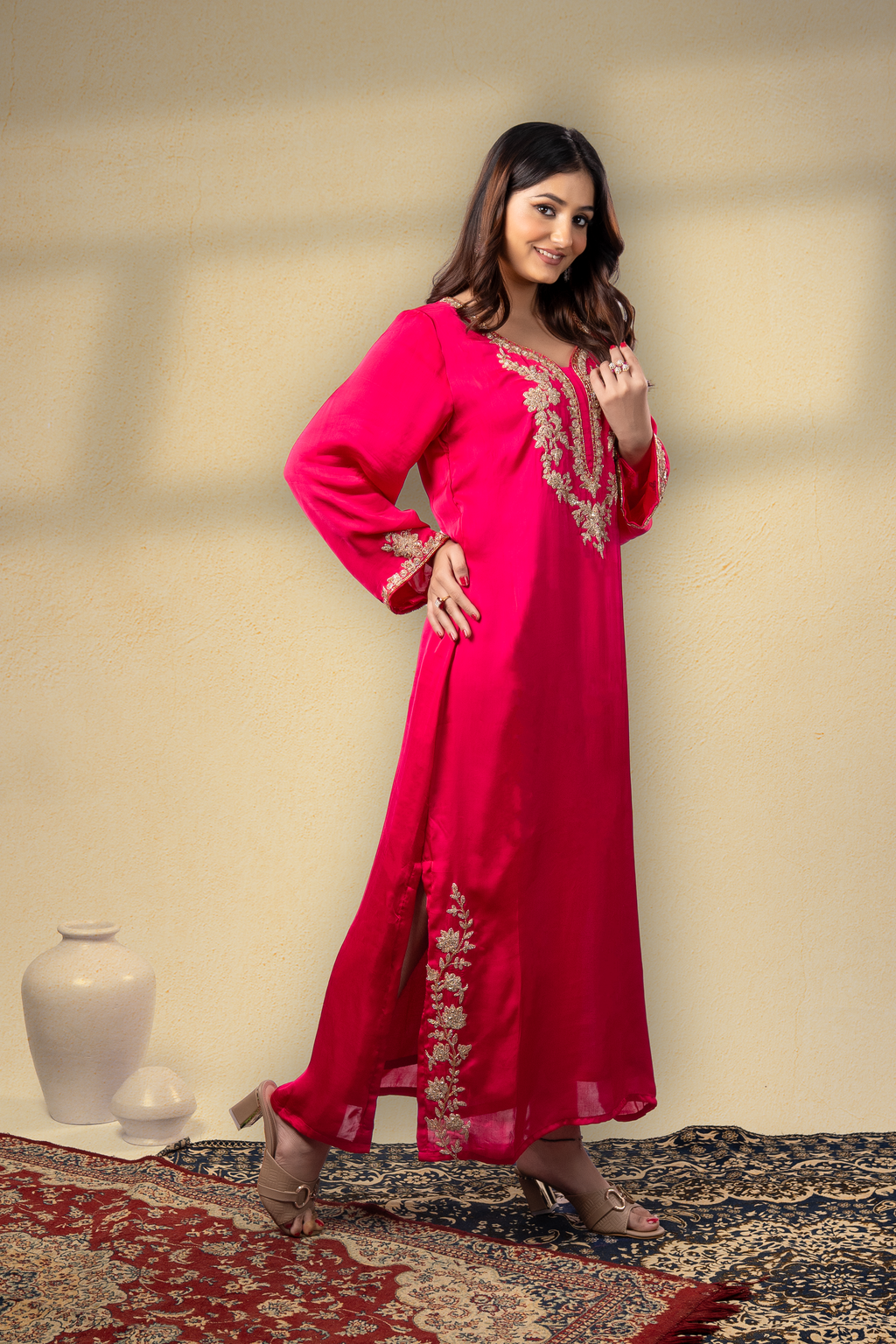 Gulabo Embroidered Mughal Kaftan