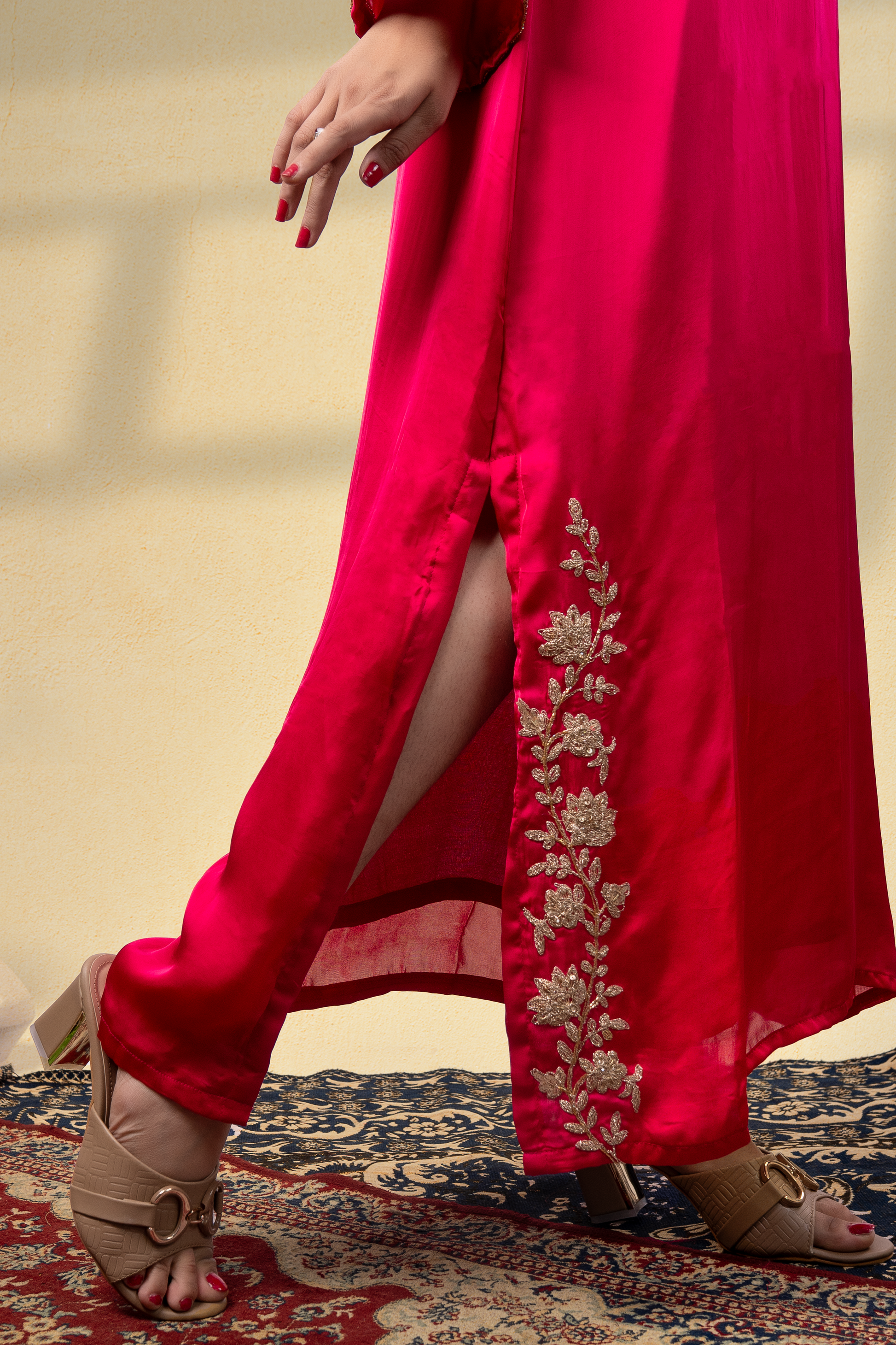 Gulabo Embroidered Mughal Kaftan