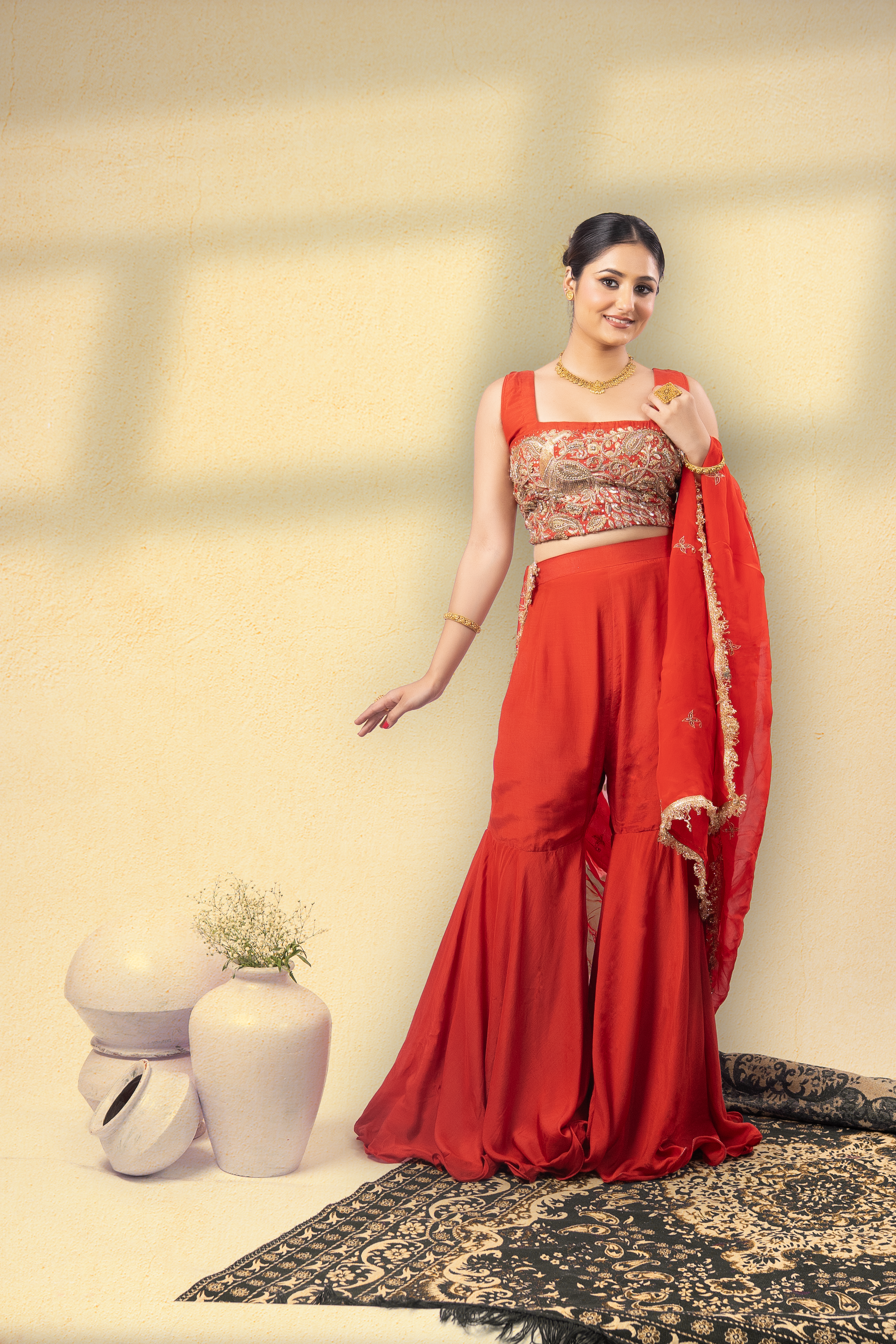 Zar-E-Surkh Sharara Set