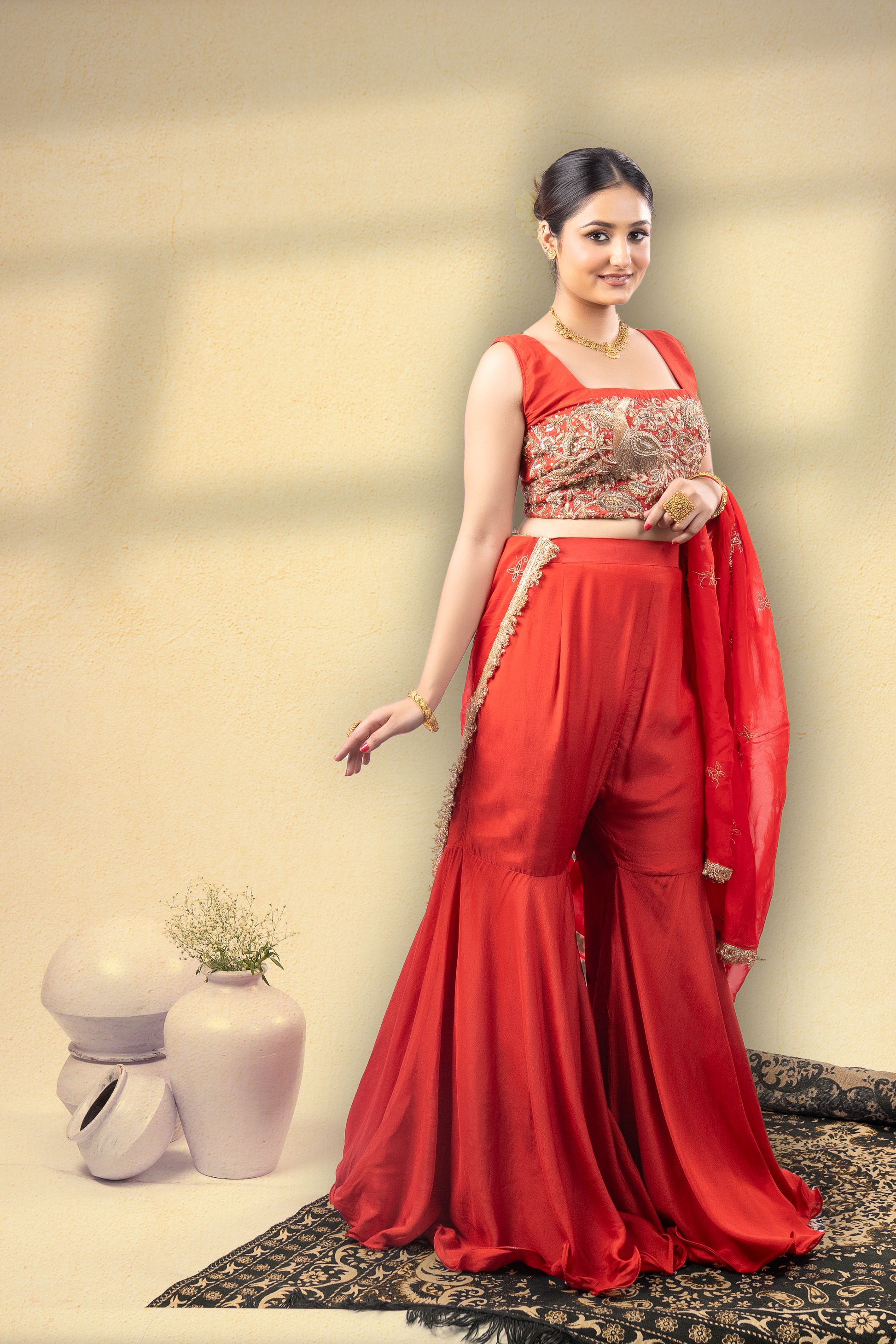 Zar-E-Surkh Sharara Set