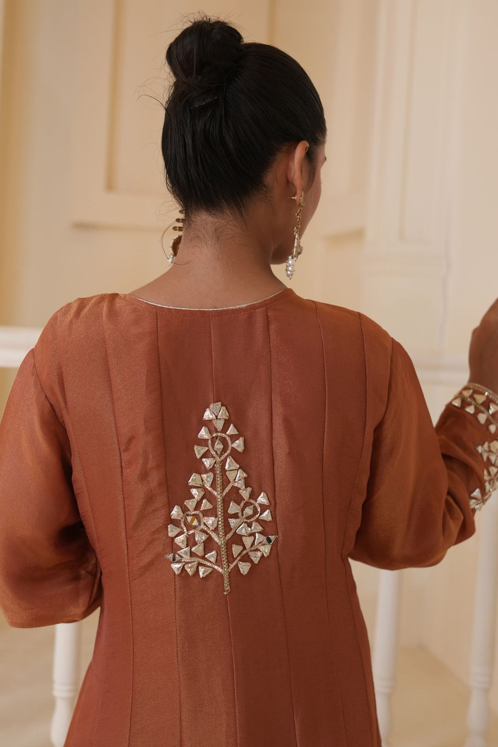 Burnt Terracota Gota Patti Kurta Set