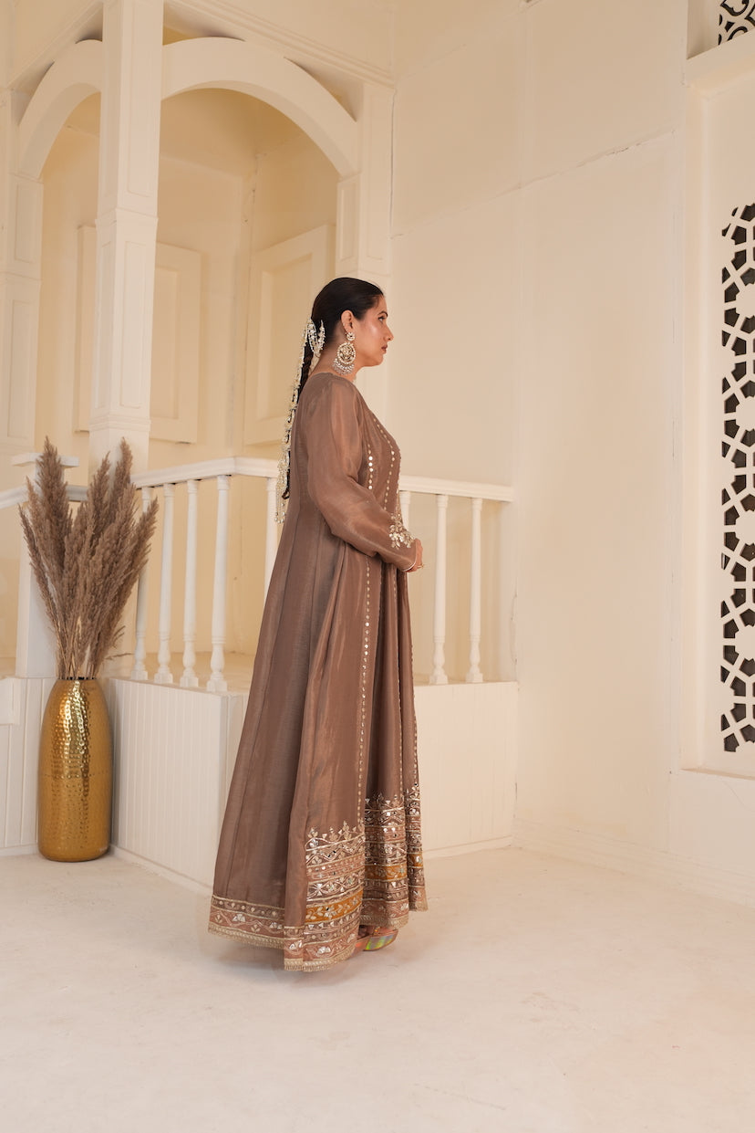 Mocha Noor Anarkali Set