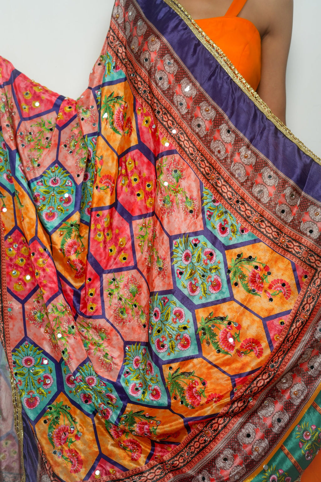 Vibrant Orange Anarkali suit