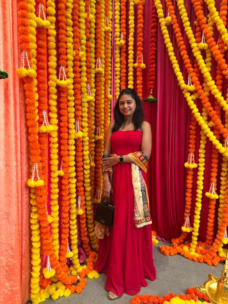 Vibrant Orange Anarkali suit
