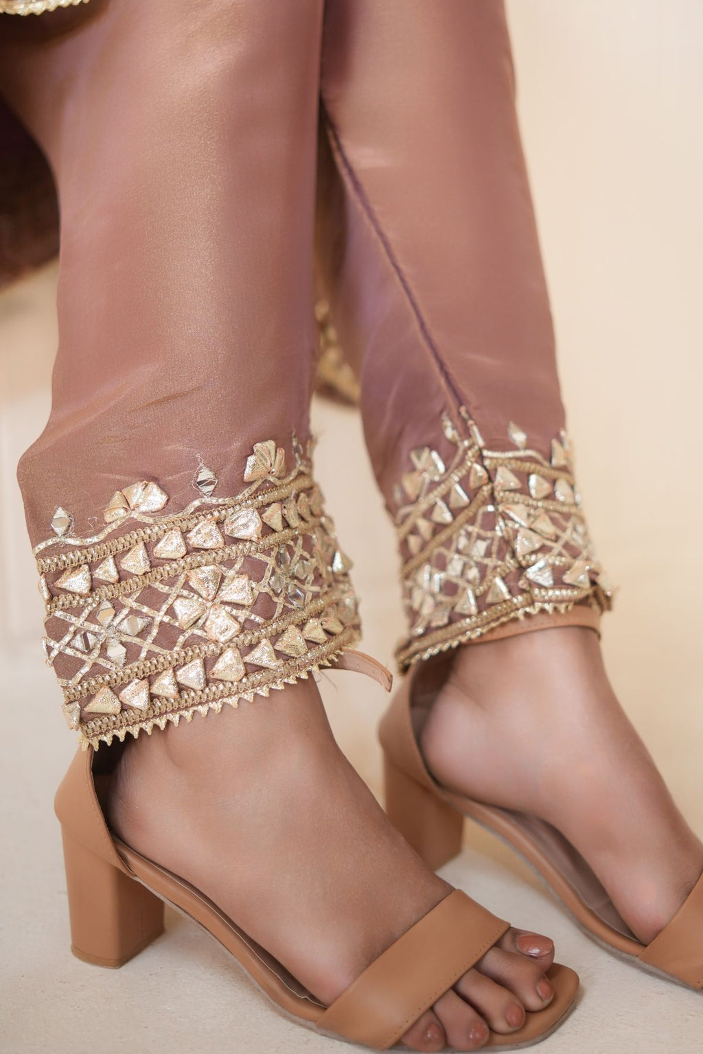 Dusky Mauve Gota Patti Kurta Set